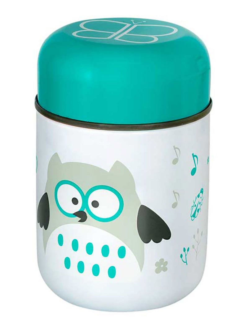 Boîte à repas isotherme et sa cuillère Hibou Bleu - Kiabi