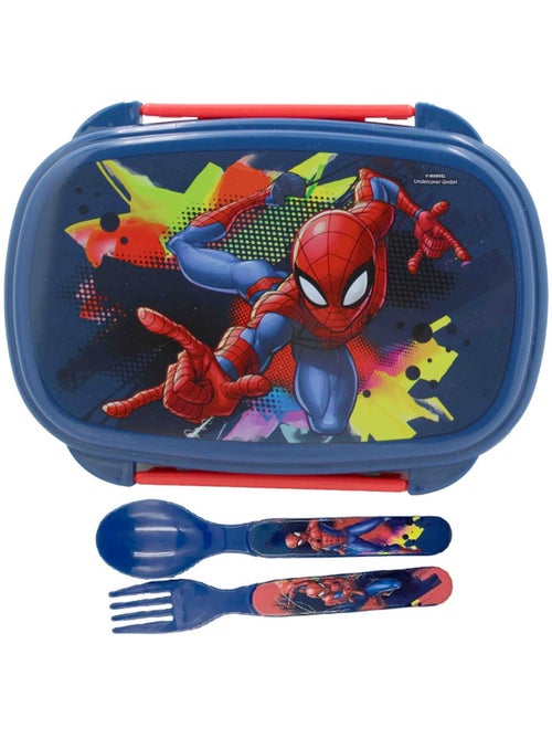 Boîte à repas 'Spiderman' avec cuillère et fourchette 17 x 12 x 7 cm – SPIDERMAN - Kiabi