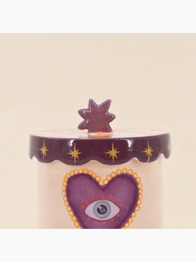 Boîte à souvenirs coeur beige, violette en dolomite 12cm Jaune - Kiabi