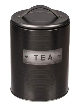 Boite à thé cylindrique métallique