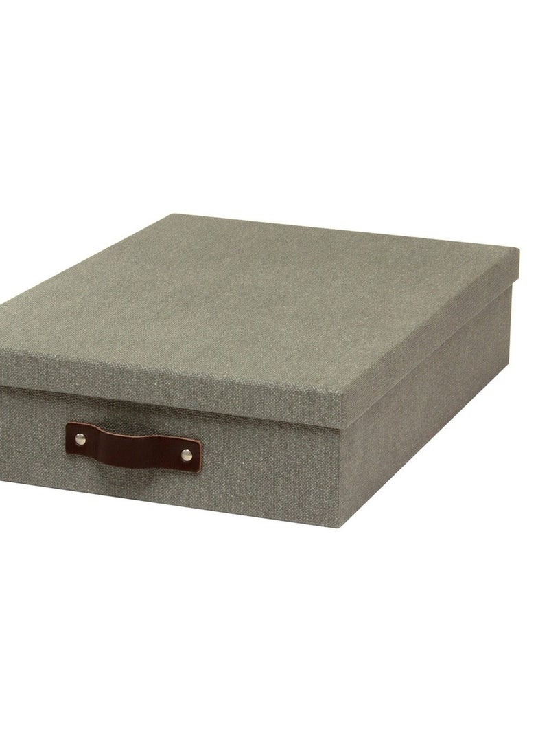 Boite A4  Avec Poignée Cuir Oskar gris anthracite - Kiabi