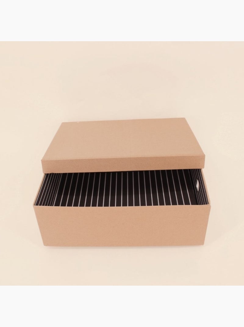 Boite avec couvercle en carton recyclé 31x23cm Beige - Kiabi