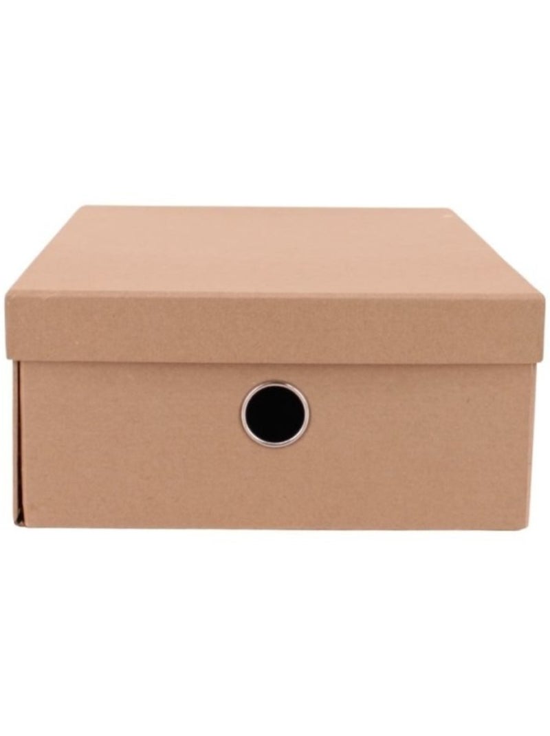 Boite avec couvercle en carton recyclé 31x23cm Beige - Kiabi