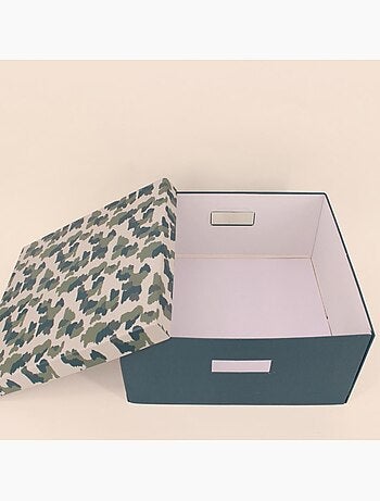 Boite avec couvercle en carton recyclé imprimé 31x31x15cm