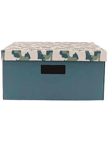 Boite avec couvercle en carton recyclé imprimé 31x31x15cm