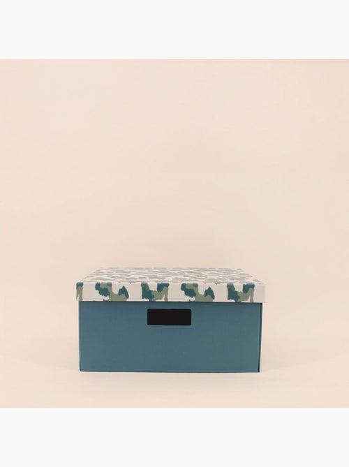 Boite avec couvercle en carton recyclé imprimé 31x31x15cm - Kiabi