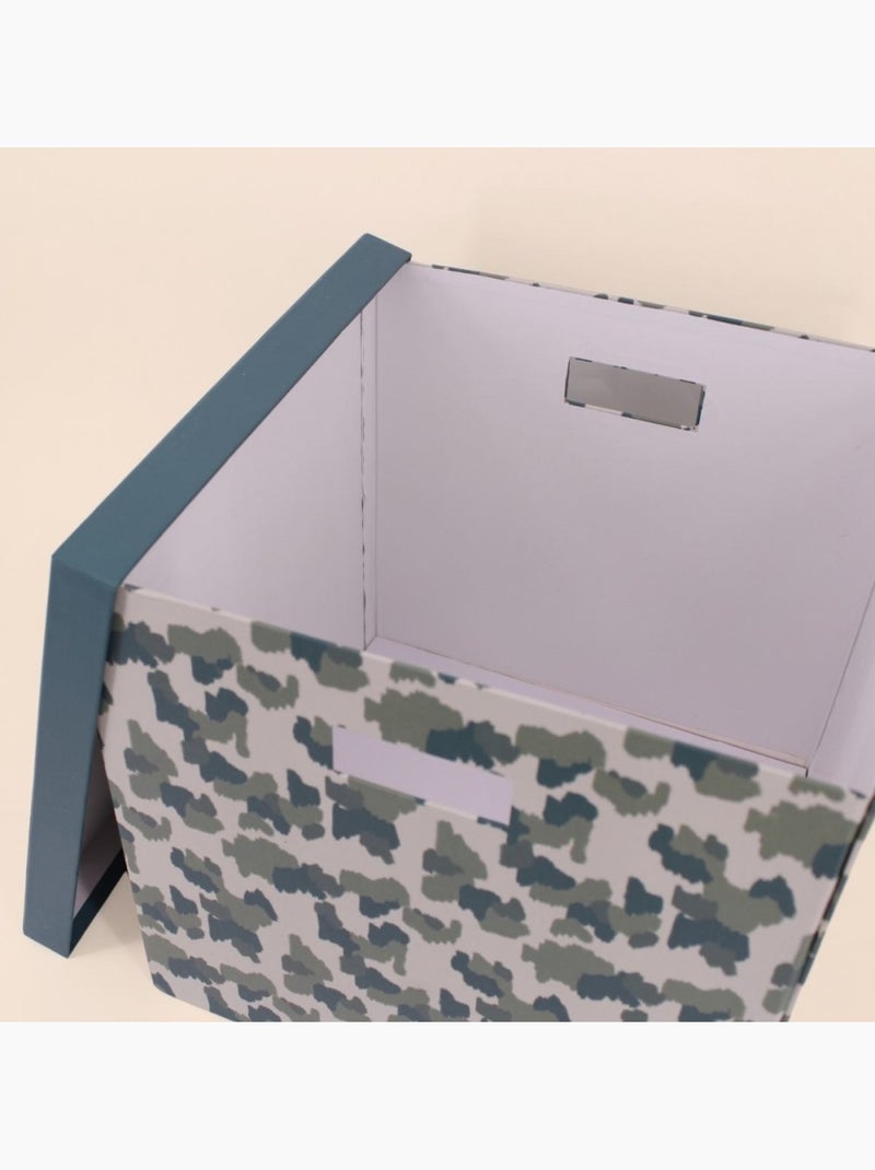 Boite avec couvercle en carton recyclé imprimé 31x31x31cm Beige - Kiabi