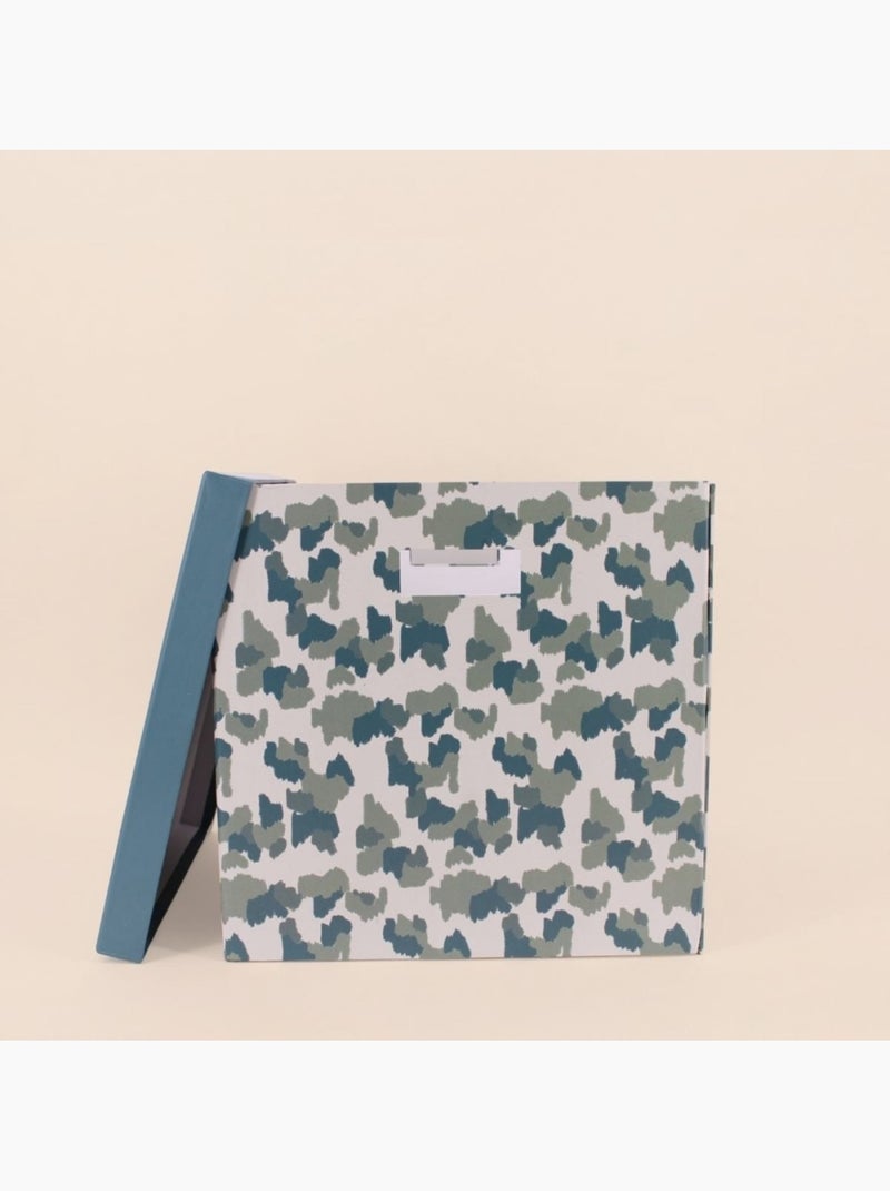 Boite avec couvercle en carton recyclé imprimé 31x31x31cm Beige - Kiabi