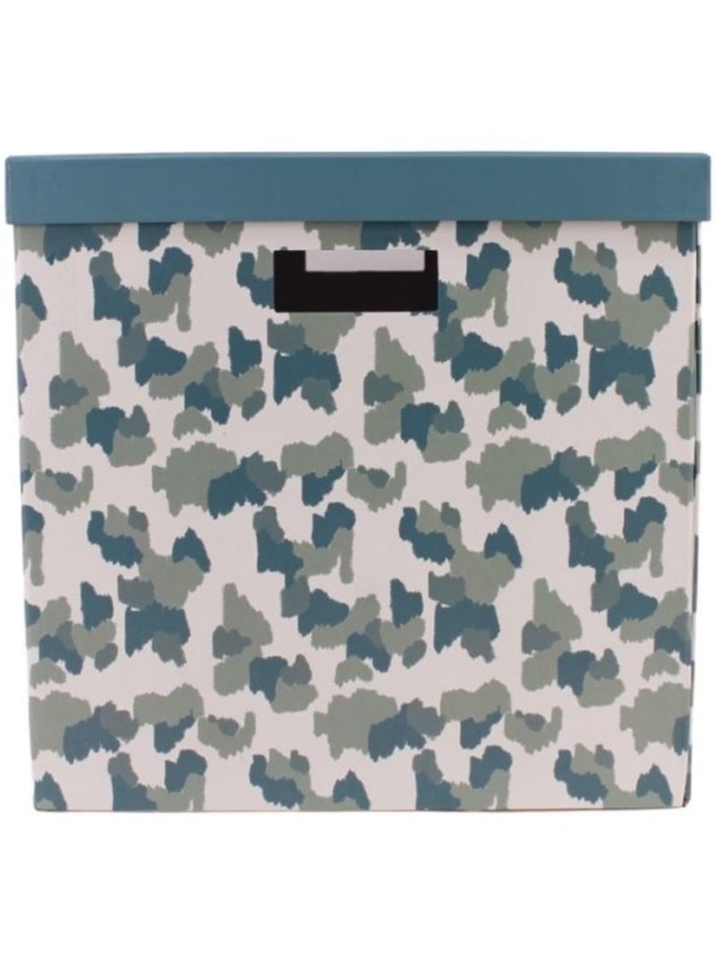 Boite avec couvercle en carton recyclé imprimé 31x31x31cm Beige - Kiabi