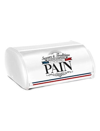 Boite blanche pour le pain en métal