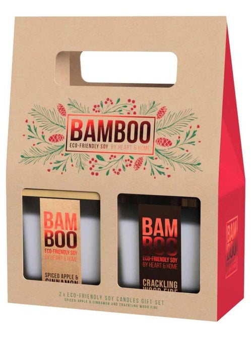 Boite cadeau de 2 bougies éco responsable bougie heart and home - Kiabi