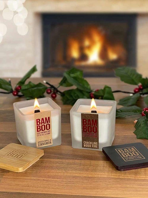 Boite cadeau de 2 bougies éco responsable bougie heart and home - Kiabi