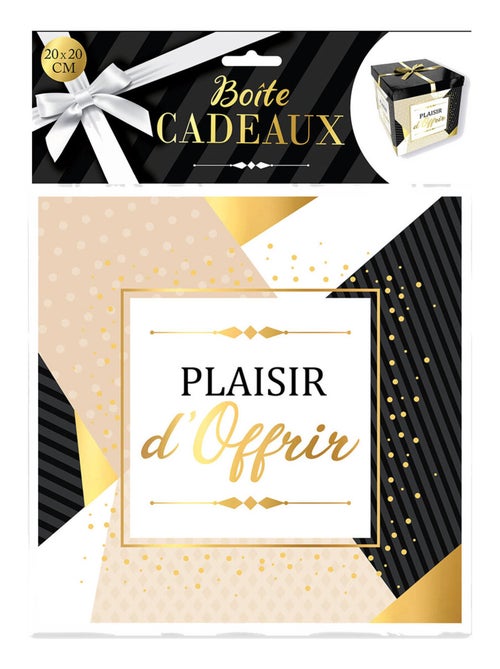 Boîte cadeau rigide avec joli noeud satiné - Kiabi