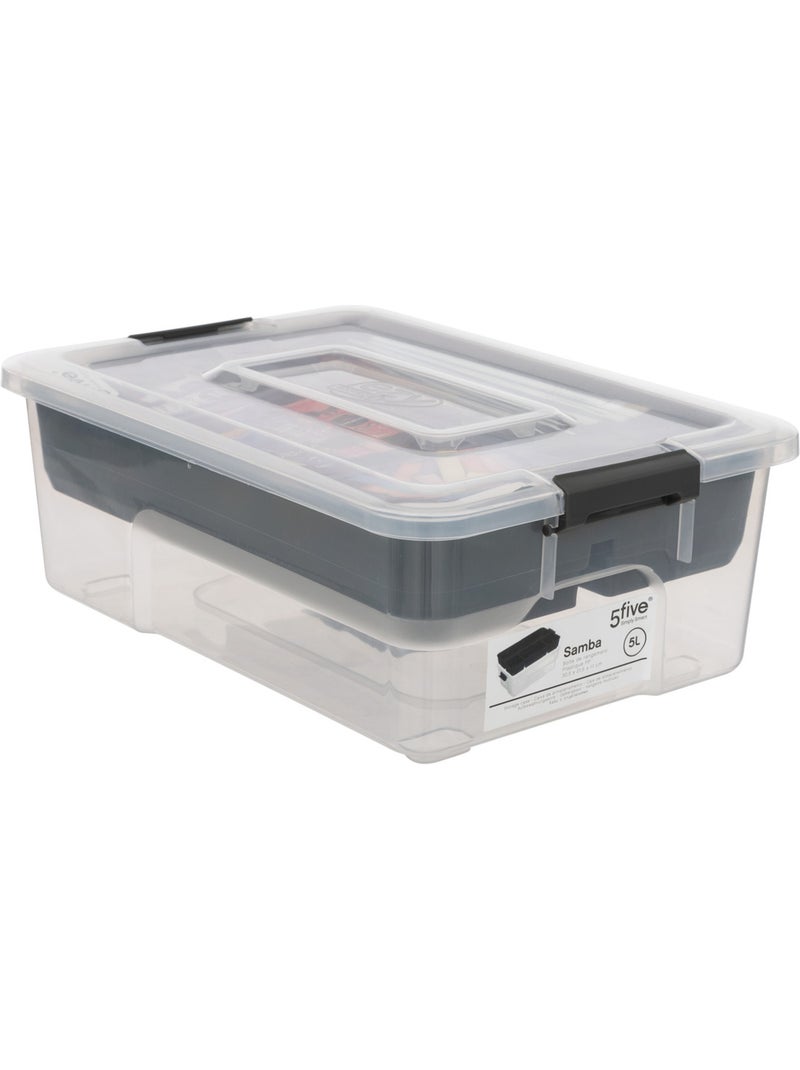 Boîte compartimentée 5L avec couvercle SAMBA Transparent - Kiabi