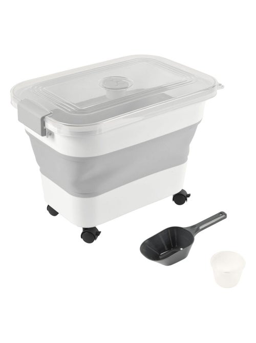 Boite conteneur à croquettes pliable avec roues - Kiabi
