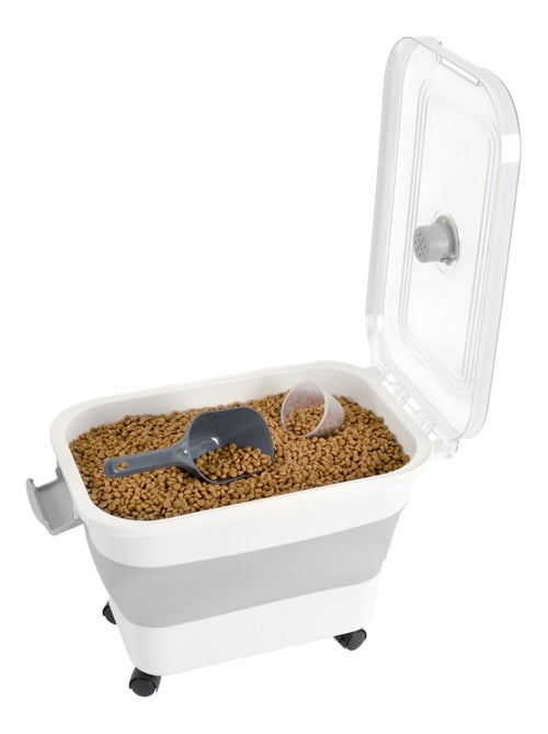 Boite conteneur à croquettes pliable avec roues - Kiabi