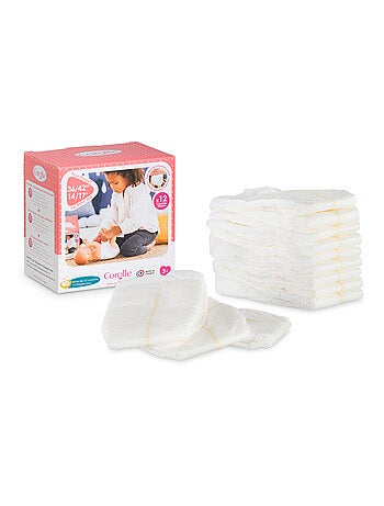 Boîte de 12 couches pour poupon 36 et 42 cm