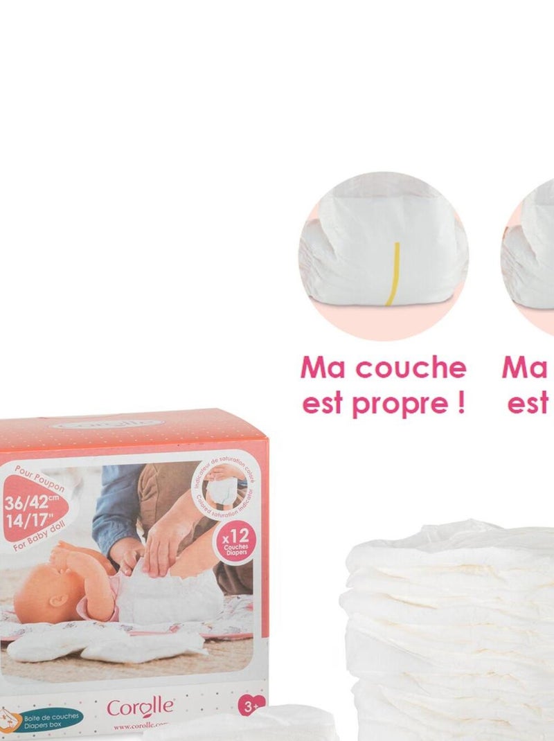 Boîte de 12 couches pour poupon 36 et 42 cm N/A - Kiabi