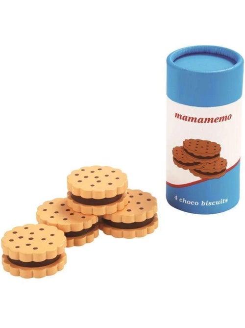 Boite de 4 biscuits au chocolat en bois - Kiabi