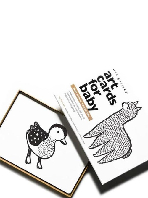 Boîte de 6 cartes Imagier en Noir et Blanc - Bébé animaux - Kiabi