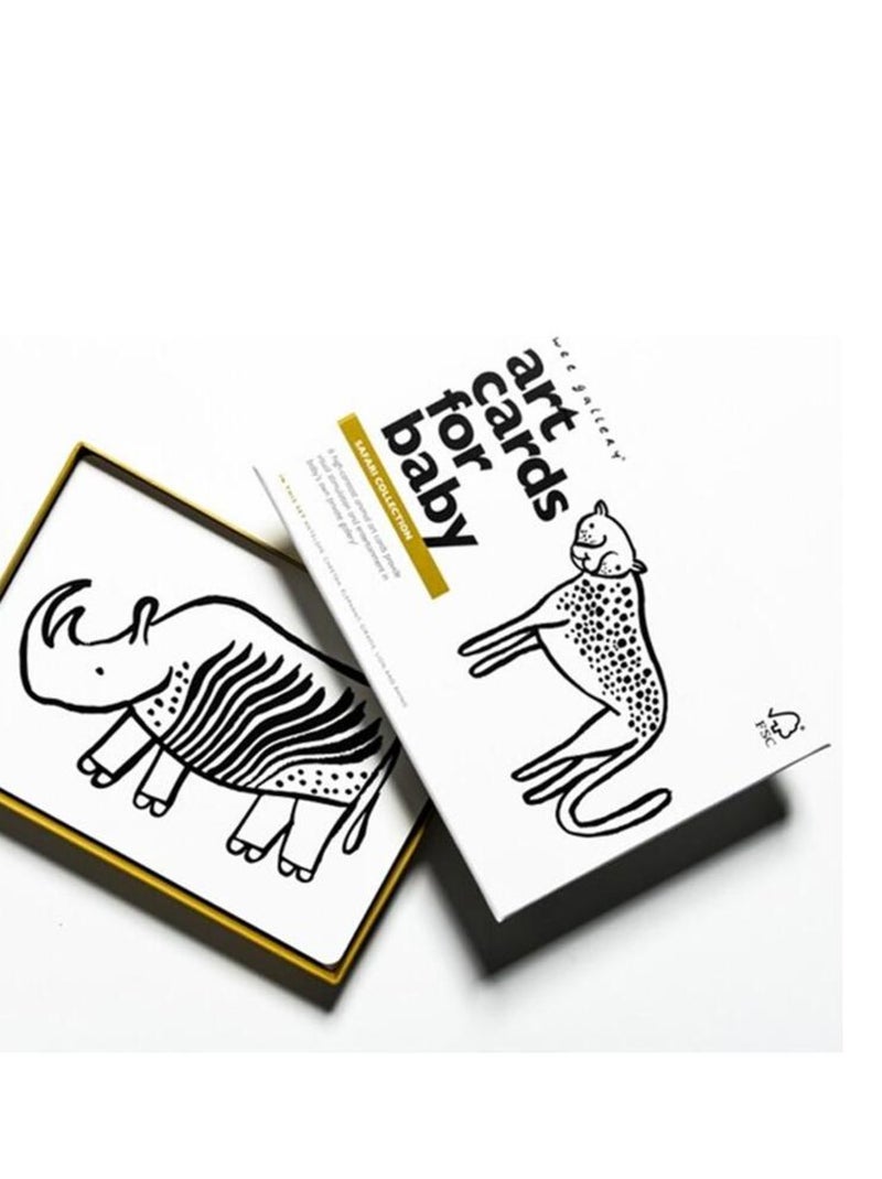 Boîte de 6 cartes Imagier en Noir et Blanc - Safari N/A - Kiabi