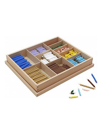 Boîte de disposition des bâtons de perles de multiplication : simple jeu Montessori