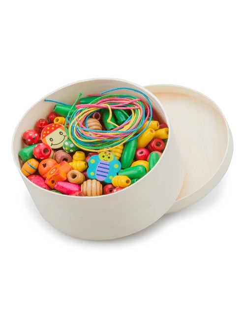 Boîte de perles en bois - 100 gr. - Kiabi