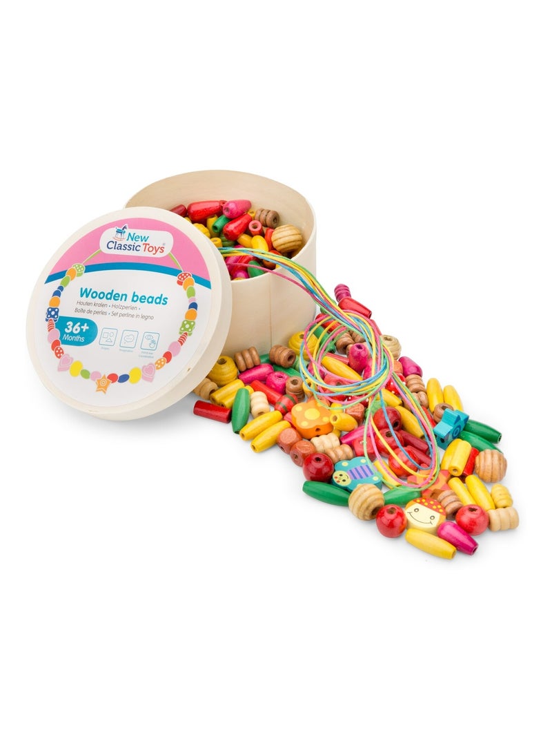 Boîte de perles en bois - 100 gr. N/A - Kiabi
