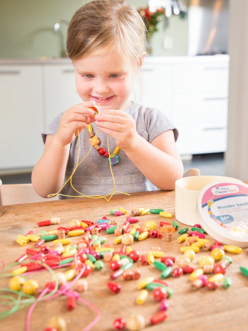 Boîte de perles en bois - 100 gr. - Kiabi