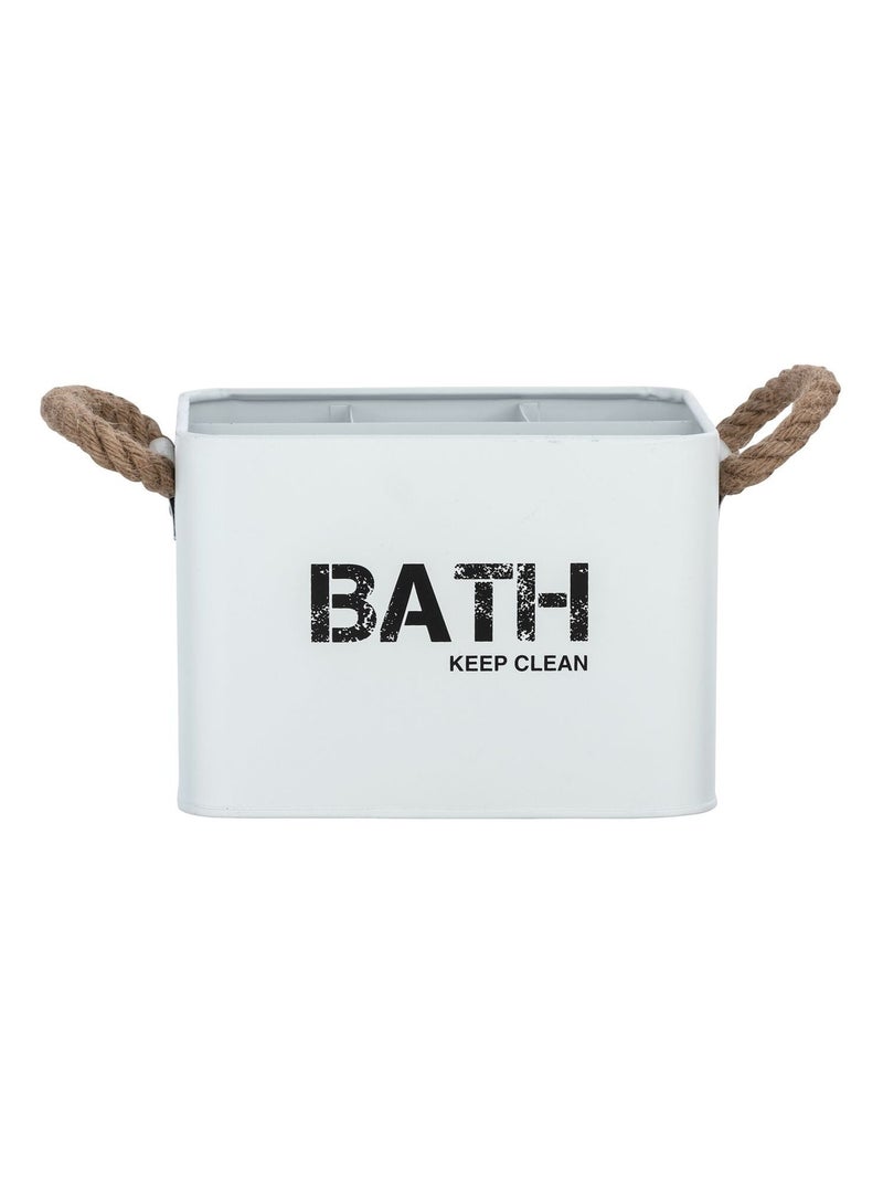 Boîte de rangement 4 compartiments salle de bain GARA Blanc - Kiabi