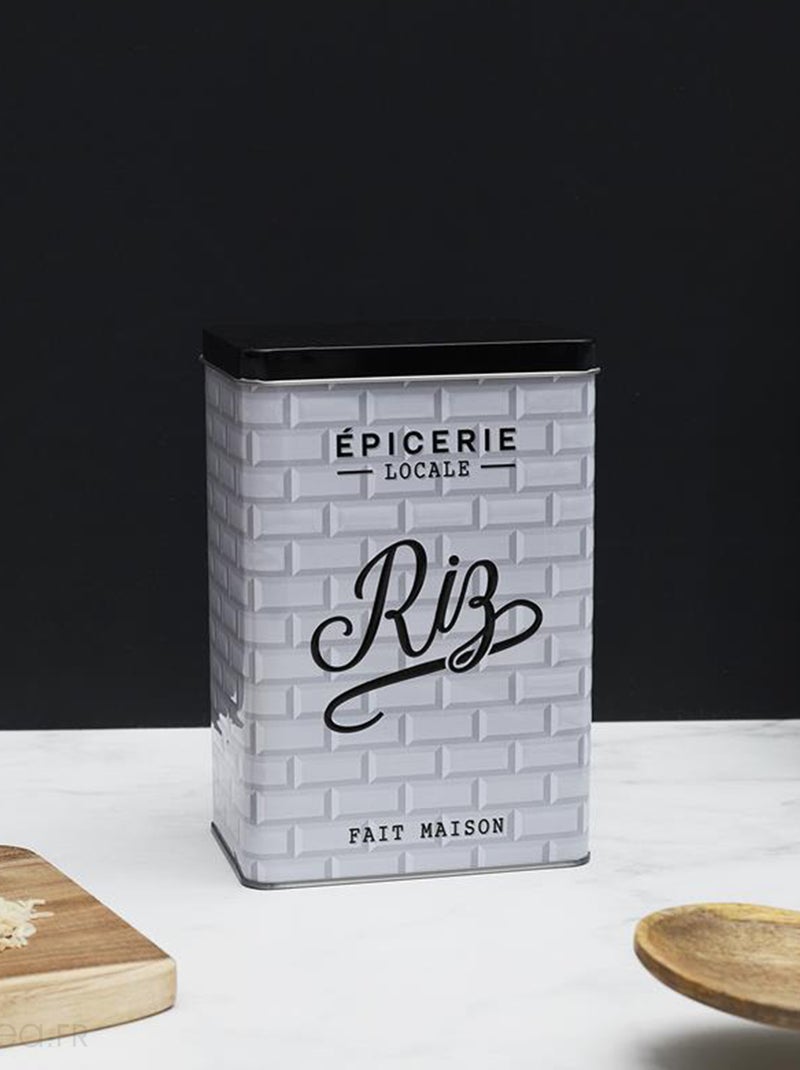 Boite de rangement aliments en métal BROOKLYN Riz Noir Noir - Kiabi