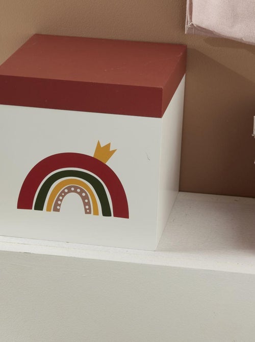 Boîte de rangement avec couvercle arc en ciel LA TÊTE DANS LES NUAGES - Kiabi