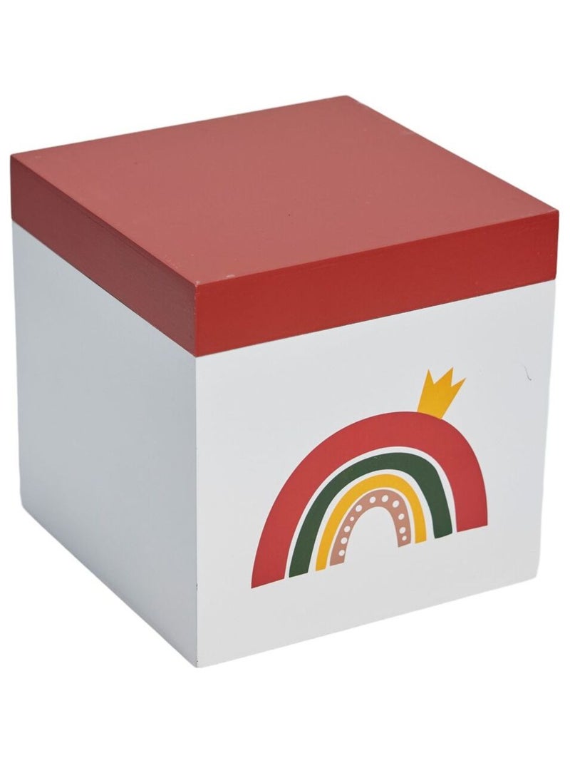 Boîte de rangement avec couvercle arc en ciel LA TÊTE DANS LES NUAGES Blanc - Kiabi