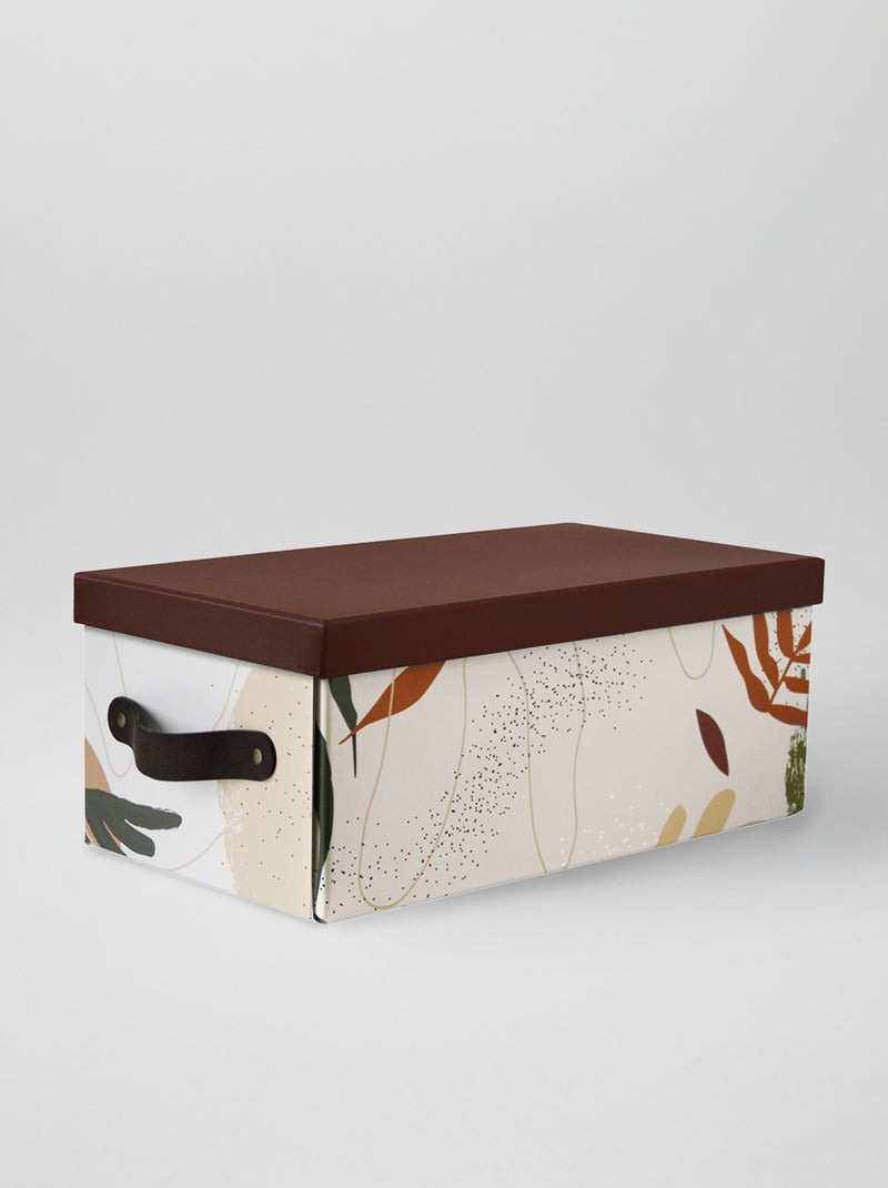 Boite de rangement avec couvercle Beige - Kiabi