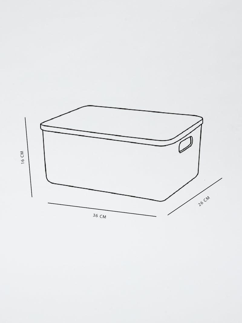 Boite de rangement avec couvercle noir - Kiabi