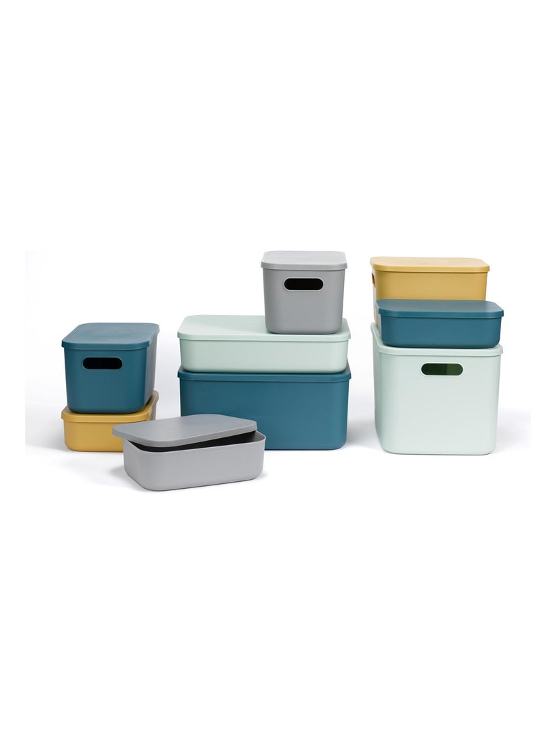 Boite de rangement avec couvercle plastique 15.5L Jaune - Kiabi