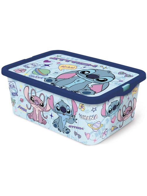 Boîte de rangement avec couvercle 'Stitch' et 'Ohana' 13 L - Kiabi Boîte de rangement avec couvercle 'Stitch' et 'Ohana' 13 L - Kiabi