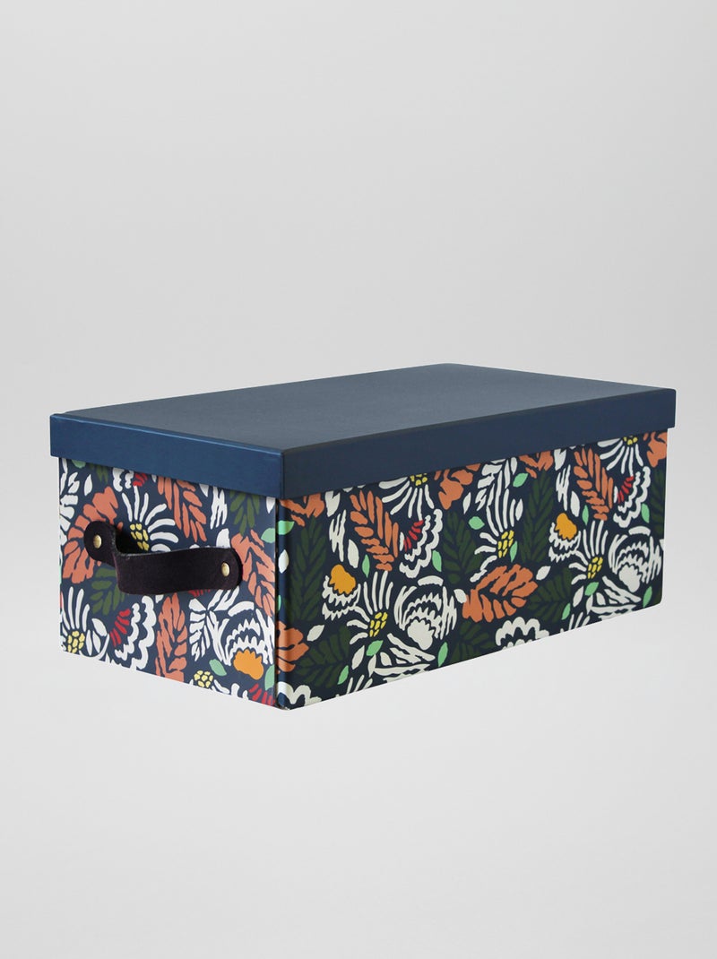 Boite de rangement avec poignets bleu marine - Kiabi