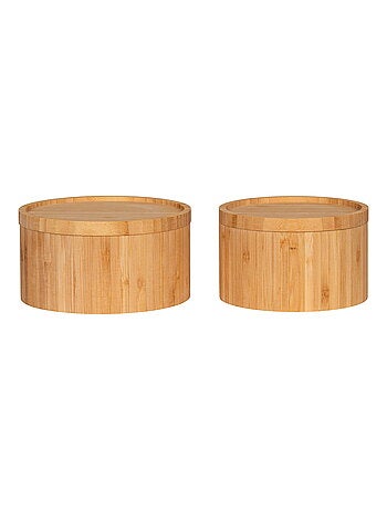 Boîte de rangement Chefalu - Boîte de rangement, bambou, naturel, lot de 2