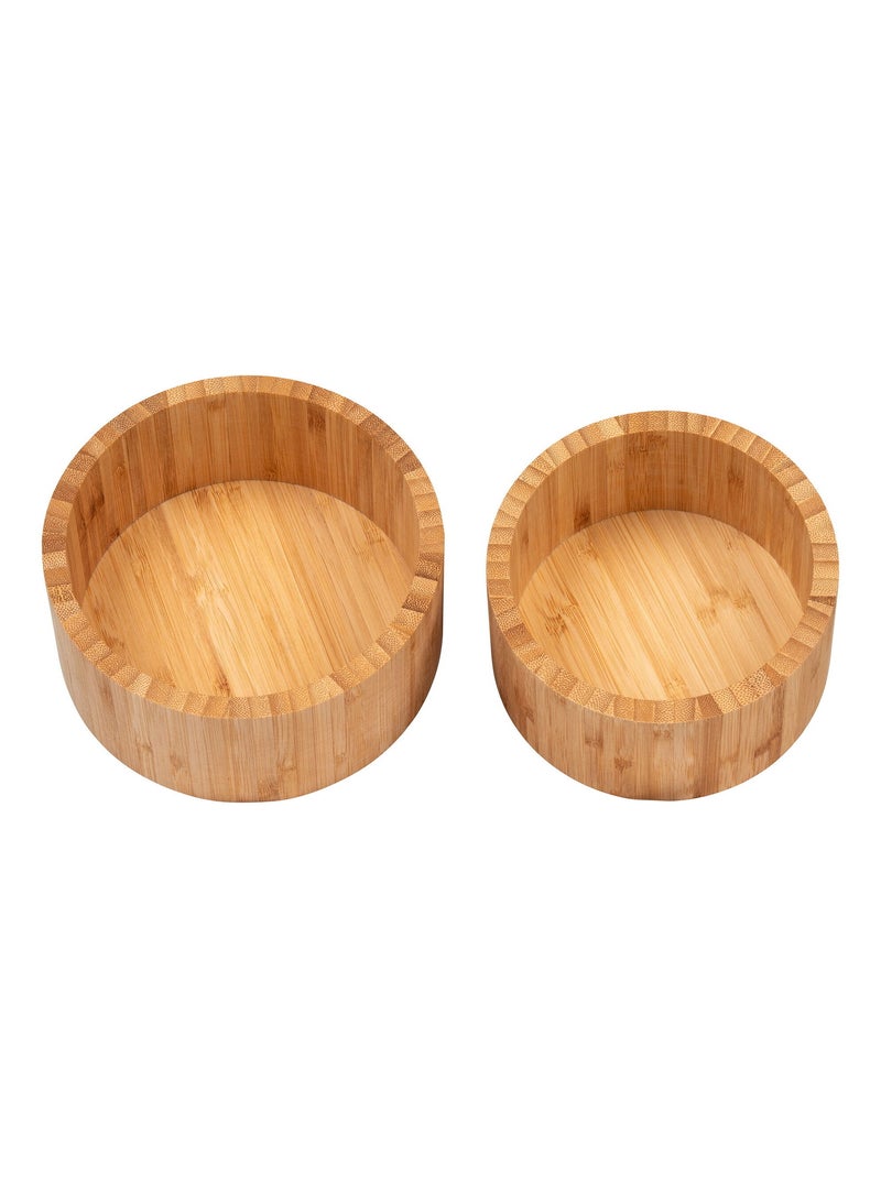 Boîte de rangement Chefalu - Boîte de rangement, bambou, naturel, lot de 2 Beige - Kiabi