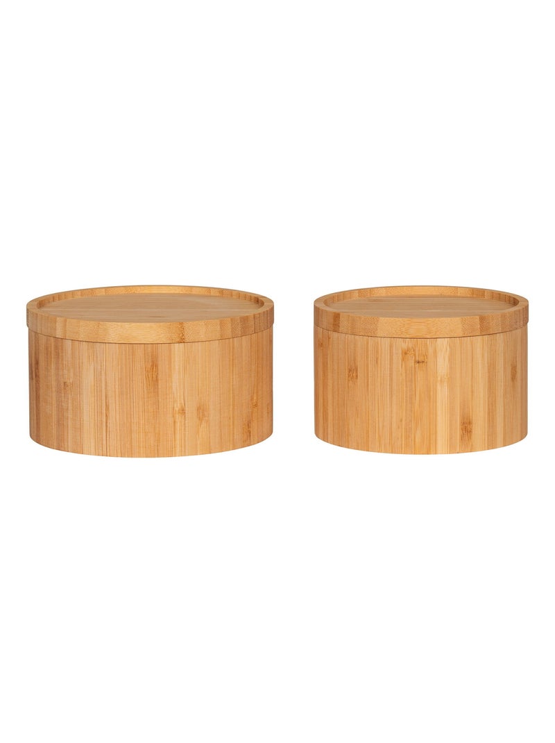 Boîte de rangement Chefalu - Boîte de rangement, bambou, naturel, lot de 2 Beige - Kiabi