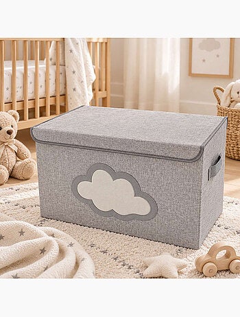Boite de rangement, coffre à jouets pour enfant avec couvercle - monsieur bébé