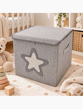 Boite de rangement, coffre à jouets pour enfant avec couvercle - monsieur bébé