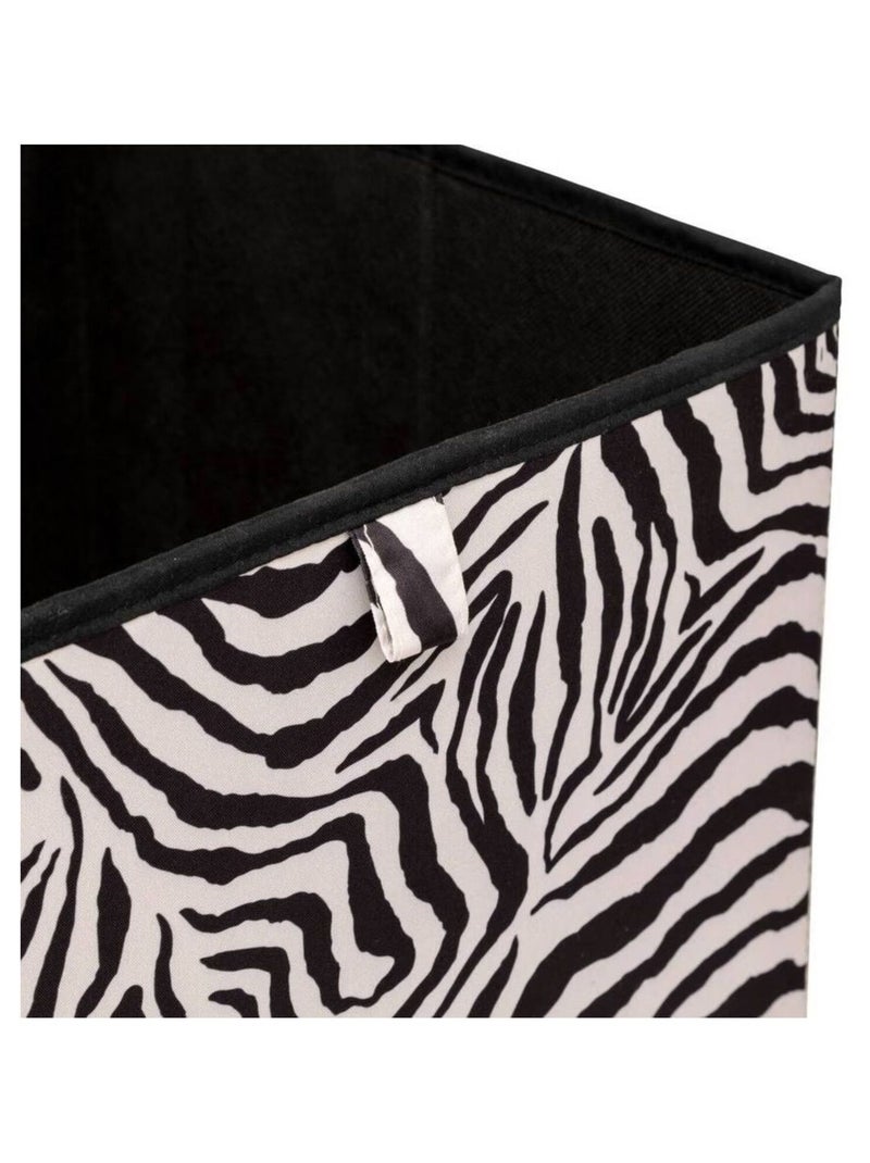 Boîte de rangement cube à motifs zèbre MIX'N MODUL Noir - Kiabi