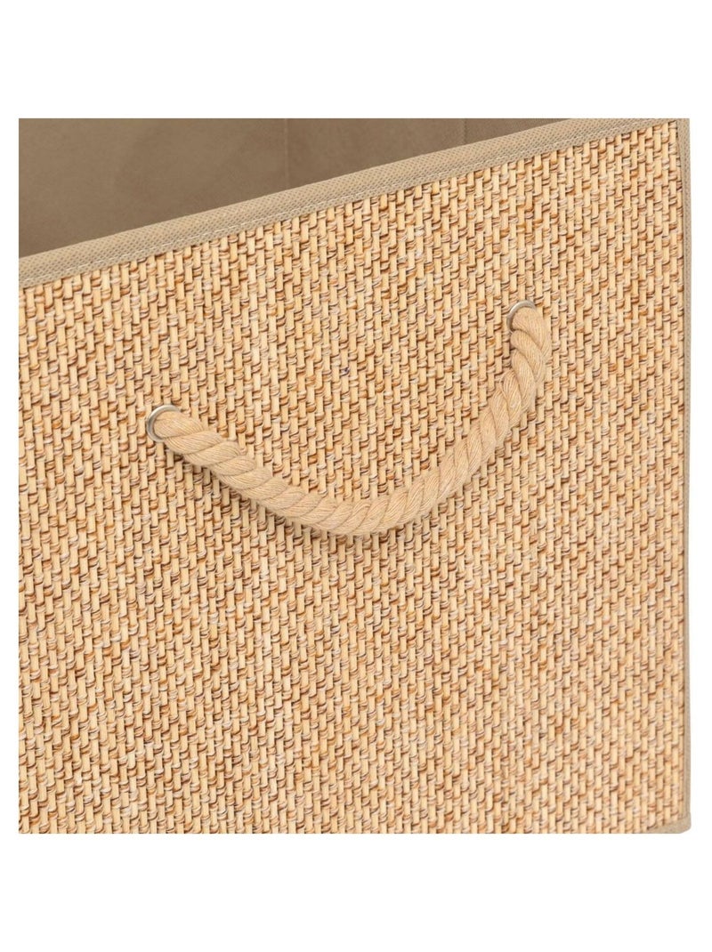 Boîte de rangement cube effet rotin MIX'N MODUL Beige - Kiabi