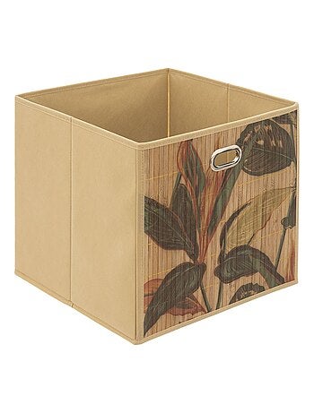 Boîte de rangement cube en bambou à motifs jungle MIX'N MODUL