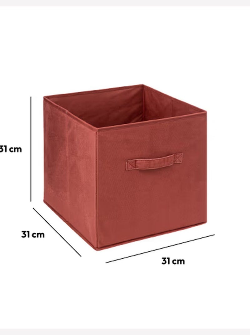 Boîte de rangement cube en velours MIX 'N MODUL Rouge - Kiabi