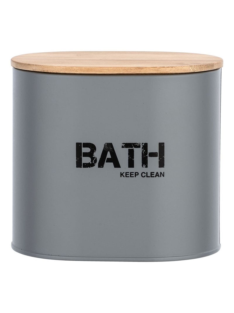 Boîte de rangement de salle de bain avec couvercle GARA Gris - Kiabi
