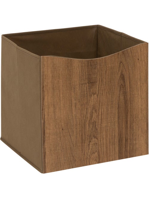 Boîte de rangement effet bois en MDF et tissu MIX'N MODUL - Kiabi