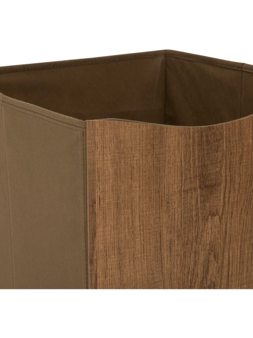 Boîte de rangement effet bois en MDF et tissu MIX'N MODUL - Kiabi